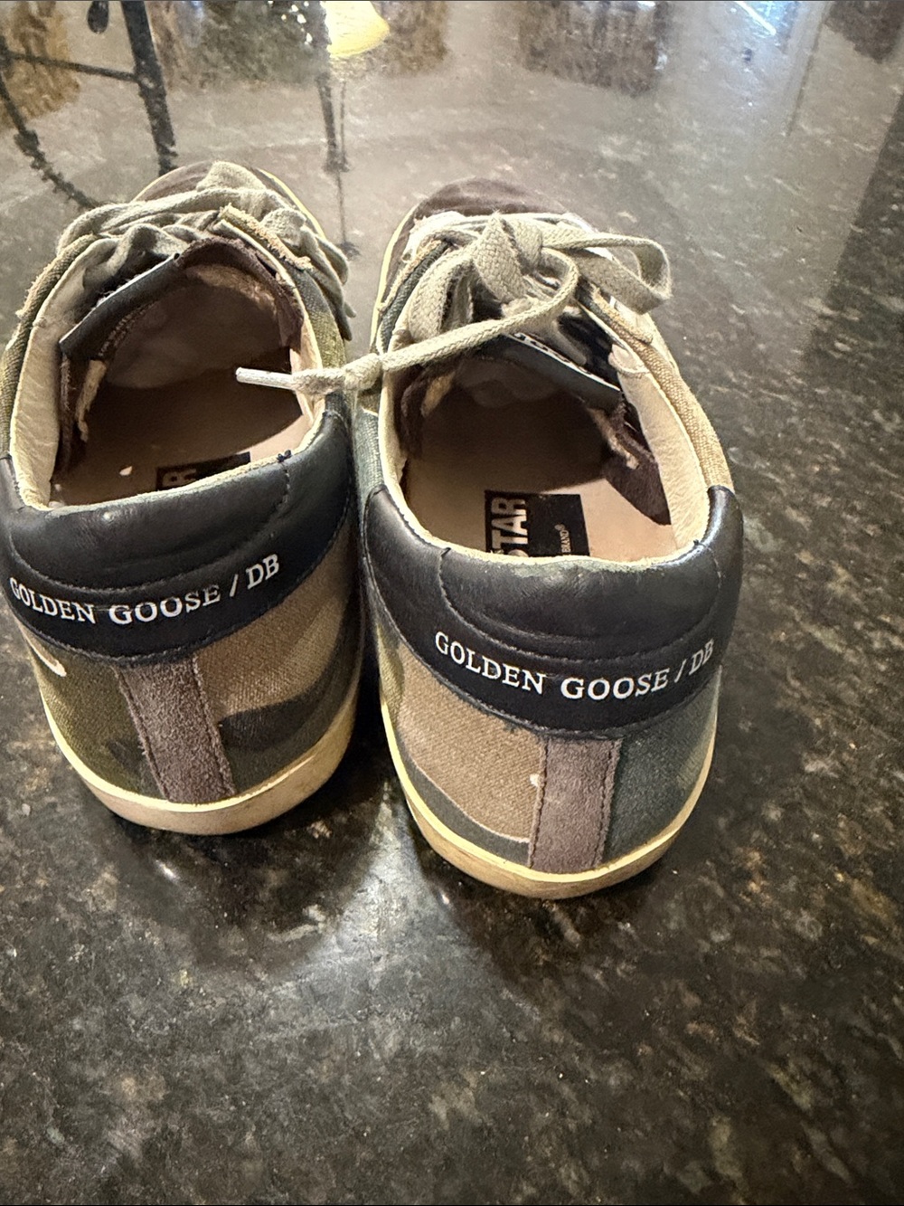 Golden Goose Suede & Canvas Sneakers in Brown and Olive Camo Size 42 - Picture 5 of 8
